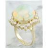 Image 3 : 11.90 CTW Opal 18K Yellow Gold Diamond Ring