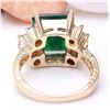 Image 3 : 5.25 CTW Natural Emerald 14K Solid Yellow Gold Diamond Ring