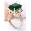 Image 4 : 5.25 CTW Natural Emerald 14K Solid Yellow Gold Diamond Ring