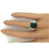 Image 5 : 5.25 CTW Natural Emerald 14K Solid Yellow Gold Diamond Ring