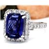 Image 2 : 7.96 CTW Natural Tanzanite 14K Solid White Gold Diamond Ring