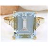 Image 1 : 4.72 CTW Natural Aquamarine 18K Solid Yellow Gold Diamond Ring
