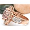 Image 3 : 5.86 CTW Natural Kunzite 18K Solid Rose Gold Diamond Ring