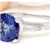 Image 2 : 4.00 CTW Natural Tanzanite 14K Solid White Gold Diamond Ring