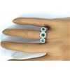 Image 5 : 1.70 CTW Natural Emerald 14K Solid White Gold Diamond Ring