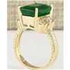 Image 3 : 6.38 CTW Natural Emerald And Diamond Ring In 14k Yellow Gold