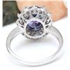 Image 3 : 4.50 CTW Natural Tanzanite 18K Solid White Gold Diamond Ring