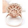 Image 3 : 13.15 CTW Natural Morganite 18K Solid Rose Gold Diamond Ring