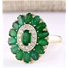 Image 2 : 4.10 CTW Natural Emerald And Diamond Ring In 14k Yellow Gold