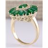 Image 3 : 4.10 CTW Natural Emerald And Diamond Ring In 14k Yellow Gold