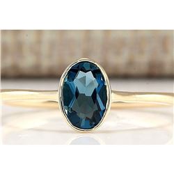 0.60 CTW Natural Topaz And Diamond Ring In 14k Yellow Gold