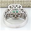 Image 4 : 3.17 CTW Natural Emerald 18K Solid White Gold Diamond Ring