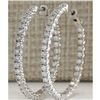Image 1 : 2.98 CTW Natural Diamond Hoop Earrings 18K Solid White Gold