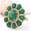 Image 2 : 6.39 CTW Natural Emerald 14K Solid Yellow Gold Diamond Ring