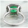 Image 3 : 4.10 CTW Emerald 18K White Gold Diamond Ring