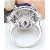 Image 3 : 22.92 CTW Natural Tanzanite 18K Solid White Gold Diamond Ring