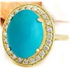 Image 2 : 9.12 CTW Natural Turquoise 18K Solid Yellow Gold Diamond Ring