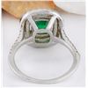 Image 3 : 2.10 CTW Natural Emerald 18K Solid White Gold Diamond Ring