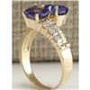 Image 3 : 2.82 CTW Natural Blue Tanzanite And Diamond Ring In 14K Solid Yellow Gold