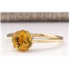 Image 2 : 1.80 CTW Natural Yellow Sapphire Ring In 18K Yellow Gold