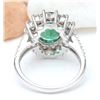 Image 3 : 3.98 CTW Natural Emerald 18K Solid White Gold Diamond Ring