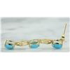 Image 3 : 2.65 CTW Turquoise 14K Yellow Gold Diamond Earrings