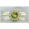 Image 1 : 0.72 CTW Peridot 14K Yellow Gold Diamond Ring