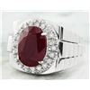 Image 2 : 7.70 CTW Ruby 18K White Gold Diamond Ring