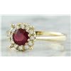 Image 2 : 0.72 CTW Ruby 18K Yellow Gold Diamond Ring