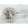 Image 2 : 3.56 CTW Morganite 14K White Gold Diamond Ring