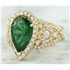Image 2 : 7.25 CTW Emerald 14K Yellow Gold Diamond Ring