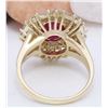 Image 3 : 3.38 CTW Natural Ruby 14K Solid Yellow Gold Diamond Ring