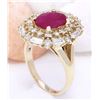 Image 4 : 3.38 CTW Natural Ruby 14K Solid Yellow Gold Diamond Ring