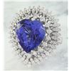 Image 2 : 16.22 CTW Heart Tanzanite 14K White Gold Diamond Ring