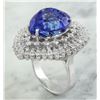 Image 5 : 16.22 CTW Heart Tanzanite 14K White Gold Diamond Ring