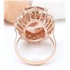 Image 3 : 13.68 CTW Natural Morganite 14K Solid Rose Gold Diamond Ring