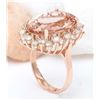 Image 4 : 13.68 CTW Natural Morganite 14K Solid Rose Gold Diamond Ring