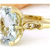 Image 2 : 3.70 CTW Natural Aquamarine 18K Solid Yellow Gold Diamond Ring