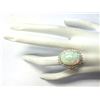 Image 4 : 10.38 CTW Natural Opal And Diamond Ring 18K Solid Yellow Gold