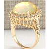 Image 3 : 8.88 CTW Natural Opal And Diamond Ring In 14K Yellow Gold