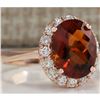 Image 2 : 2.82 CTW Natural Citrine And Diamond Ring 14K Solid Rose Gold
