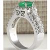 Image 3 : 3.30 CTW Natural Emerald Diamond Ring 18K Solid White Gold
