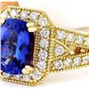 Image 2 : 4.50 CTW Natural Tanzanite 14K Solid Yellow Gold Diamond Ring