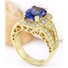 Image 4 : 4.50 CTW Natural Tanzanite 14K Solid Yellow Gold Diamond Ring
