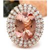 Image 1 : 12.05 CTW Natural Morganite 14K Solid Rose Gold Diamond Ring