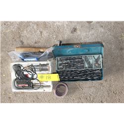 SOLDERING GUN & DRILL BITS (NEED SHARPENING)