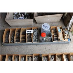 10 BOXES OF BOLTS, SCREWS, ETC