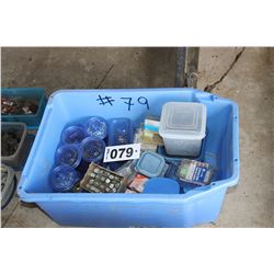BLUE TUB C/W BOLTS, NUTS, SCREWS, ETC
