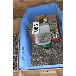 BLUE CONTAINER OF SCREWS & BOLTS