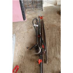 GAS PUMP & LARGE WOOD CLAMP